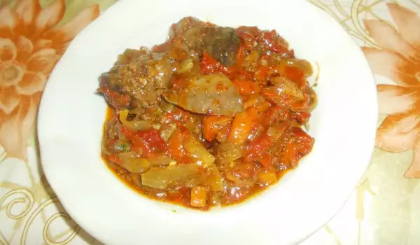 Chicken Livers with Roasted Peppers