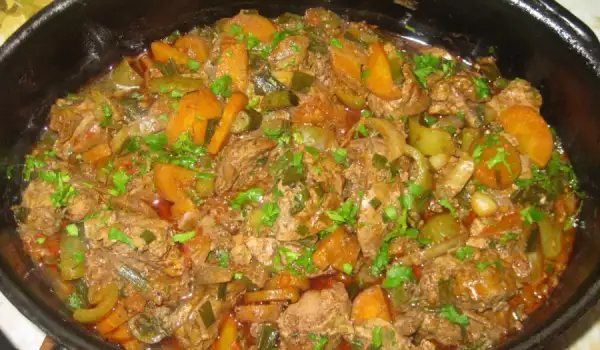 Chicken Livers with Carrots, Onions and Peppers