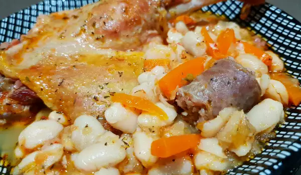 Duck Leg Confit with White Beans and Sausage
