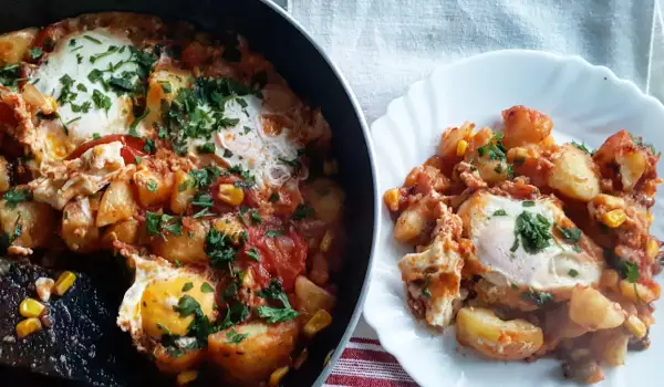 Mexican Dish with Potatoes and Eggs
