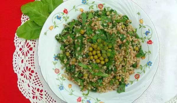 Salad with Buckwheat, Peas and Chard