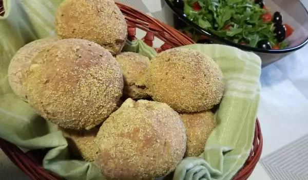 Small Bread Buns with Buckwheat, Cottage Cheese and Parmesan