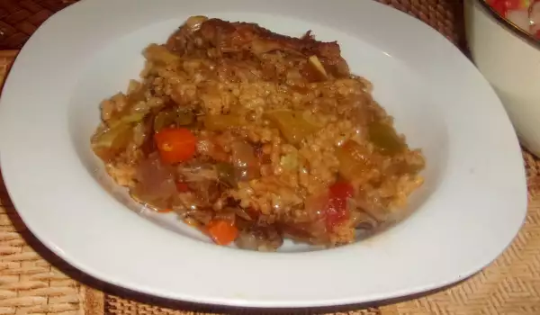 Oven-Baked Duck Carcass with Rice