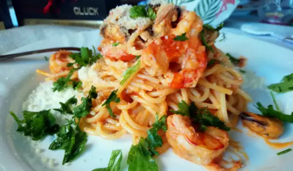 Shrimp Fra Diavolo with Spicy Spaghetti