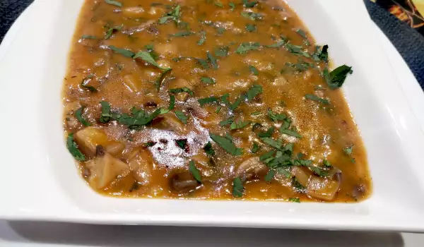 Mushroom Porridge with Spring Onions