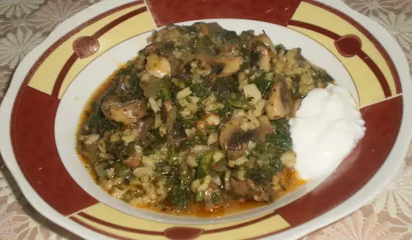 Mushroom, Rice and Nettle Stew