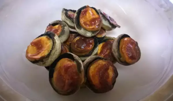 Stuffed Mushrooms with Smoked and Yellow Cheese
