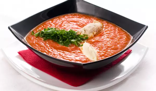 Tomato Soup with Parmesan and Rusks