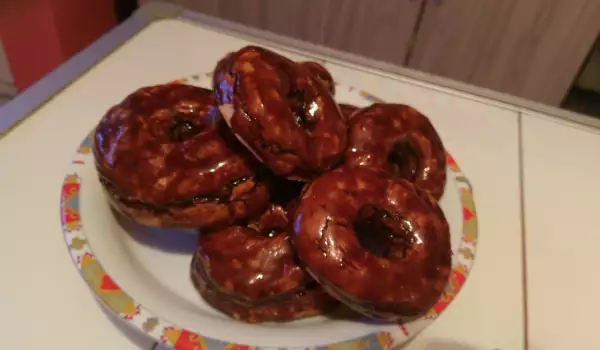 Baked Donuts, Glazed with Chocolate