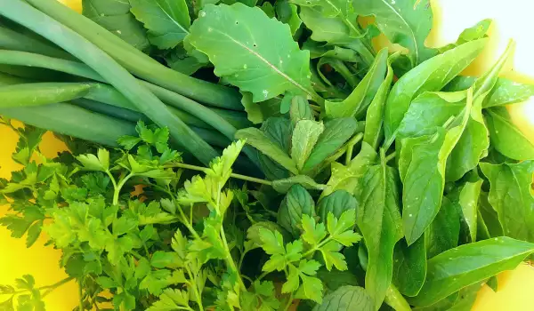 Green Salad with Bulgur, Chickpeas and Chard