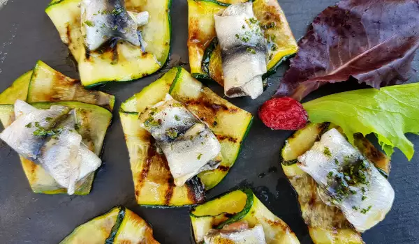 Grilled Zucchini and Sprat Appetizer