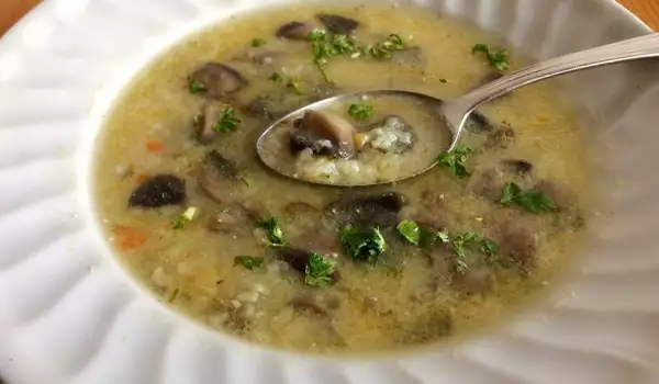 Mushroom Soup with Rice and Thickener
