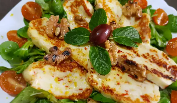 Halloumi Cheese with Mint, Lemon and Walnuts