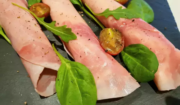 White Asparagus and Ham Appetizer