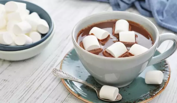 Hot Chocolate with Marshmallows and Wipped Cream