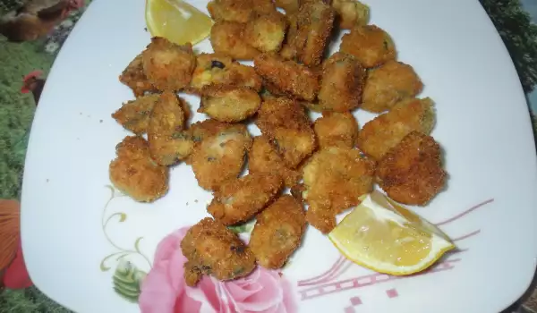 Breaded Mussels with Flour and Breadcrumbs
