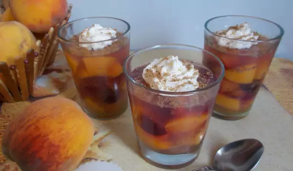 Jelly with Grapes, Peaches and Prunes