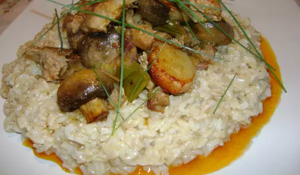 Brown Rice with Pork and Mushrooms
