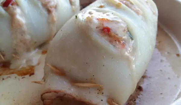 Stuffed Calamari with Fish Fillet and Shrimp
