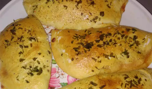 Calzone with Homemade Dough and Minced Meat Filling