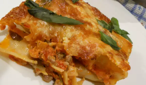 Cannelloni with Minced Meat and Tomato Sauce