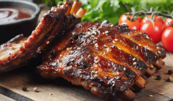 Roast caramelized ribs