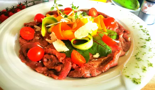 Beef Carpaccio with Vegetables and Parmesan