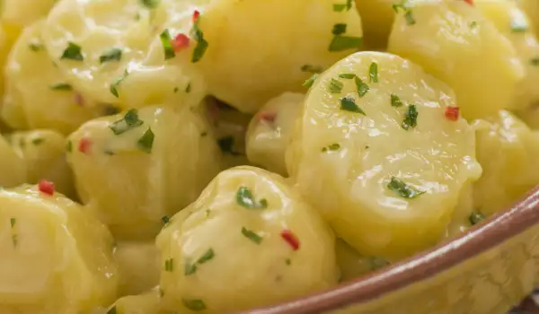 Fricassee with Potatoes, Eggs and Dairy Sauce