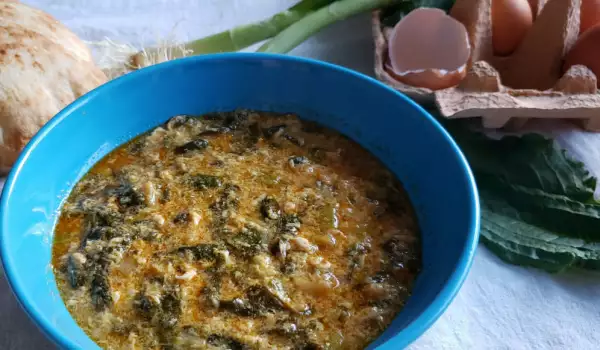 Spring Porridge with Dock, Eggs and Spring Onions