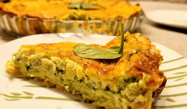 Spinach, Cheddar and Emmental Quiche