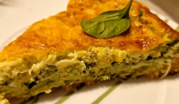 Spinach, Cheddar and Emmental Quiche