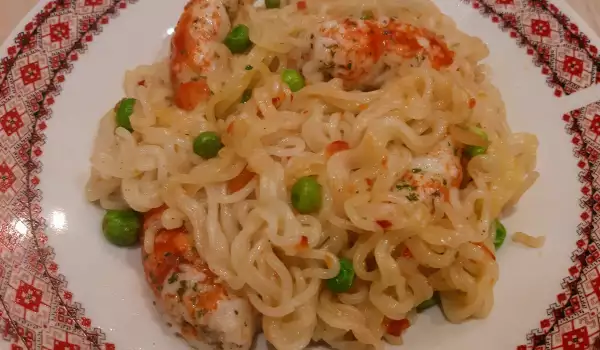 Chinese-Style Spaghetti with Shrimp