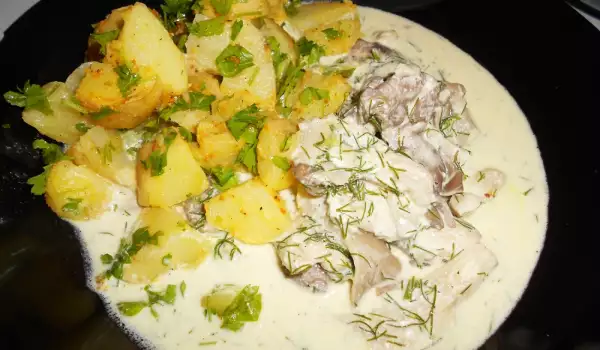 oyster mushrooms with cream