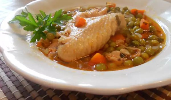 Hen Stew with Peas and Carrots
