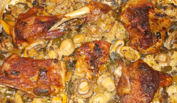 Tender Lamb with Mushrooms and Spring Onions