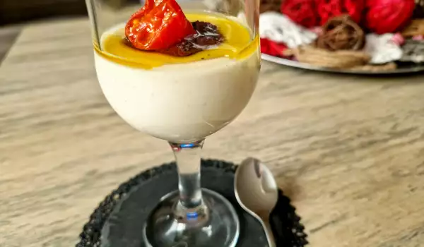 Parmesan Cream with Cherry Tomatoes and Olive Paste