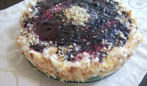 Homemade Cream Pie with Blueberry Jam