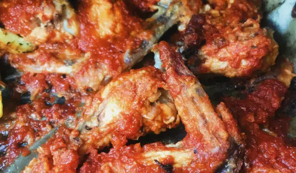 Wings in Homemade Spicy Barbecue Sauce