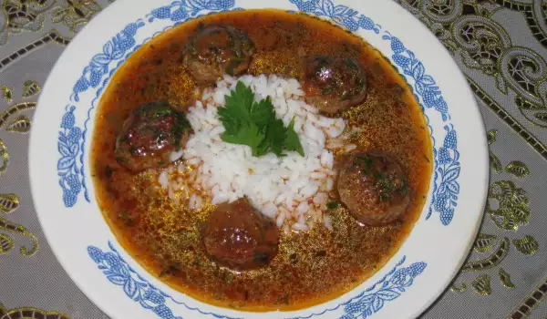 Meatball Kebab with White Rice