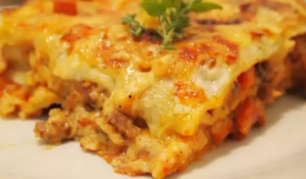 Lasagna with White and Red Sauce