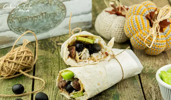 Lavash Wrap with Rice and Beef