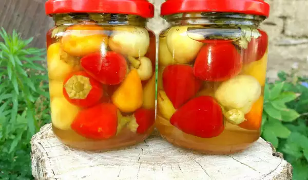 Raw Hot Peppers in a Jar