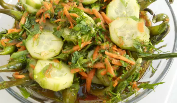 Hot Peppers with Carrots and Cucumbers
