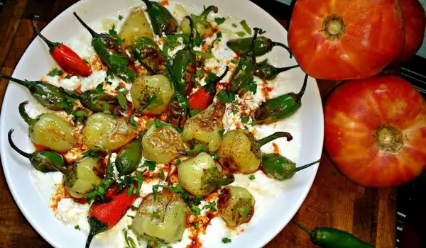 Chili Peppers with Yoghurt and Feta