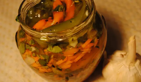 Canned Hot Peppers with Honey and Carrots