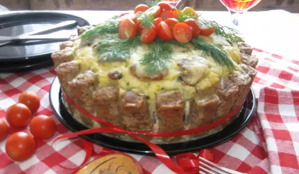 Man`s Cake (Salty Cake with Cevapcici)