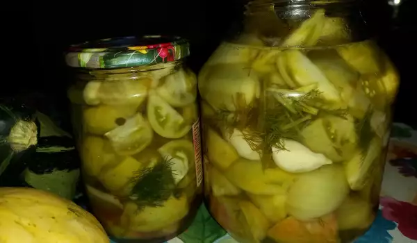 Marinated Canned Green Tomatoes