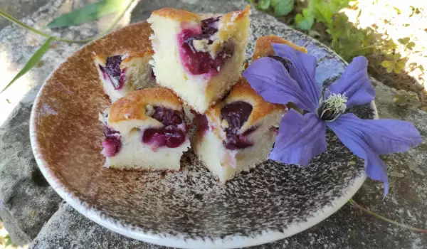 Juicy Butter Cake with Cherries