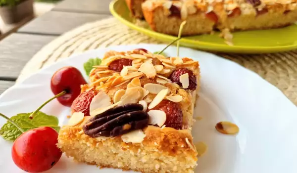 Butter Cake with White Chocolate and Cherries