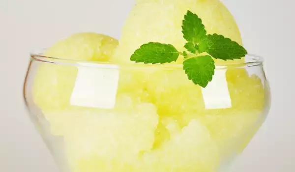 Fresh Fruit Ice Cream of Melon and Mint
